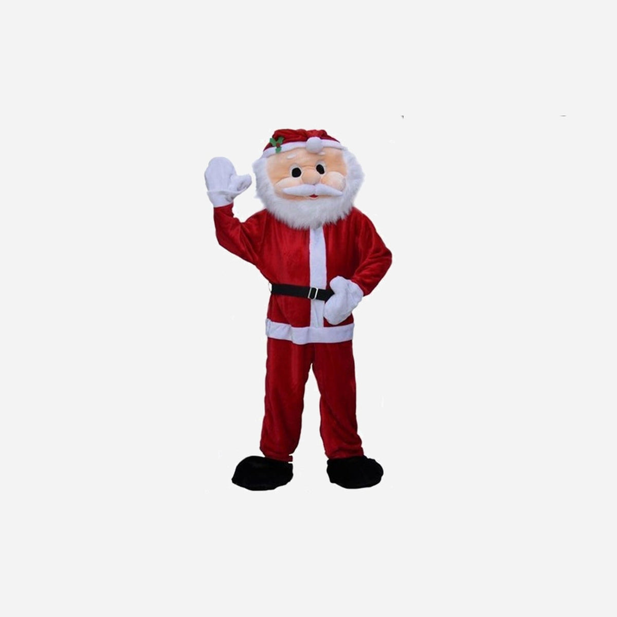 Déguisement mascotte de pere noel en peluche adulte