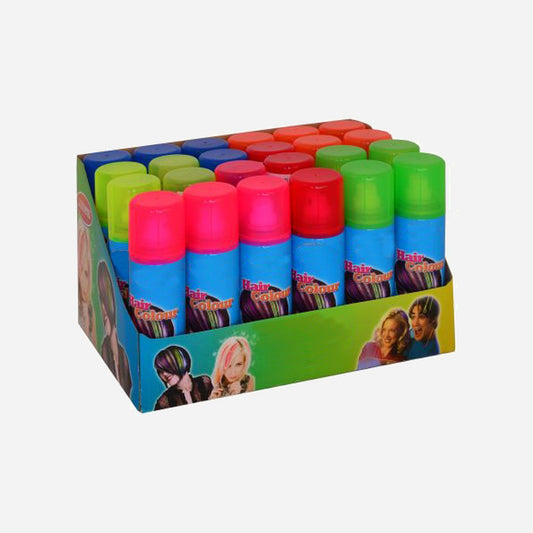 Lot de 24 bombes couleur pour cheveux neon assorti