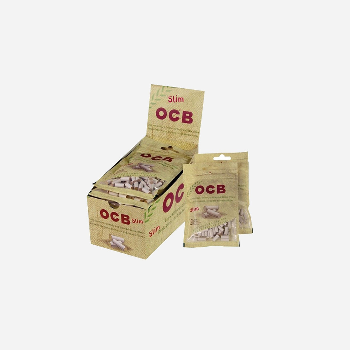 Paquet de 120 filtres ocb slim biodégradables 6 mm