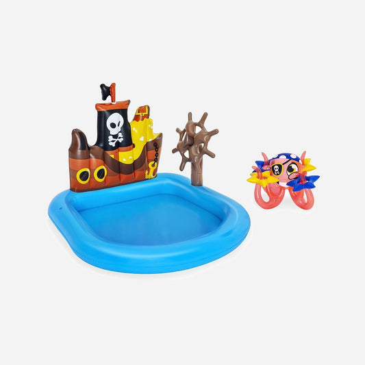 Piscine/aire de jeux gonflable bateau pirate 140x130 × 104 cm