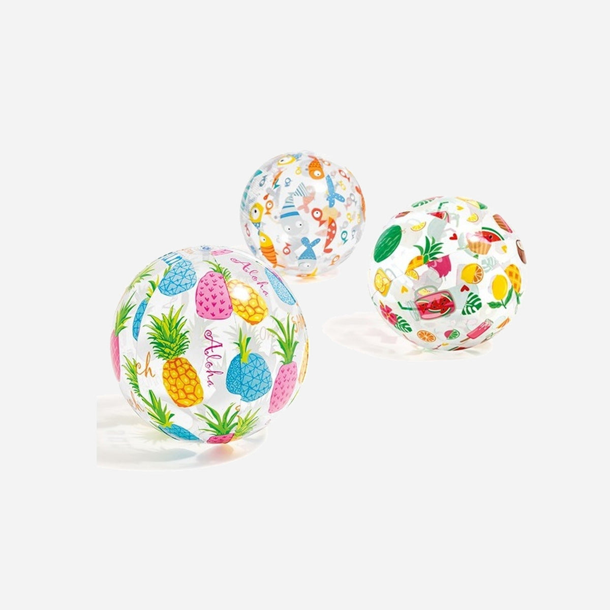 Ballon gonflable de plage décoré assorti 51 cm