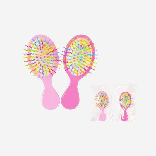Brosse à cheveux rainbow rose assorti 14 cm