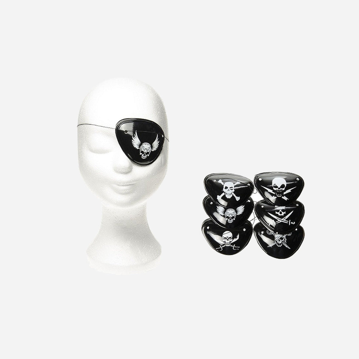 Cache-oeil pirate avec motif assorti 9 × 6 cm
