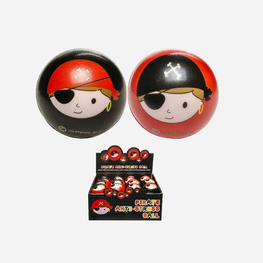 Balle anti stress pirate assorti 6 cm