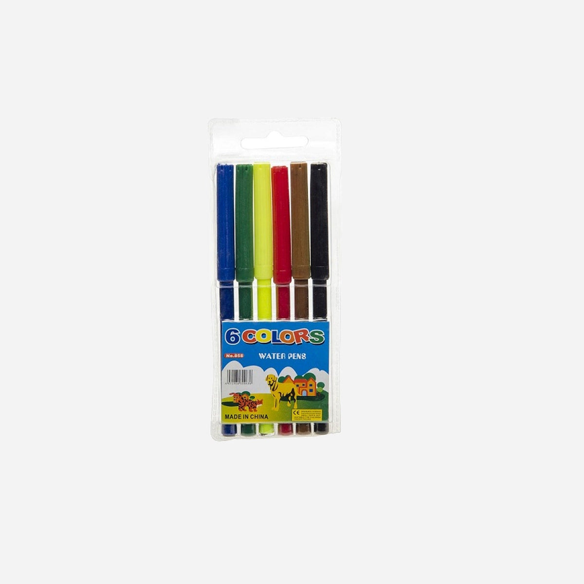 Lot de 6 feutres 6 couleurs 13 cm