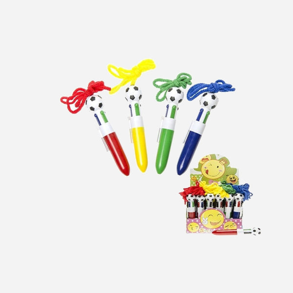 Stylo bille foot 4 couleurs 12 cm