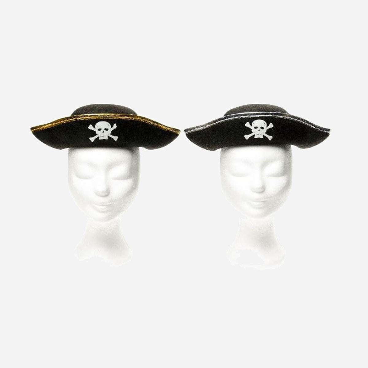 Chapeau tricorne feutrine tête de mort pour enfant