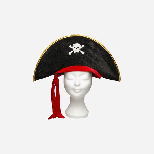 Chapeau de pirate avec ruban rouge