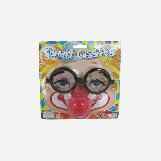 Lunettes rondes avec nez rouge