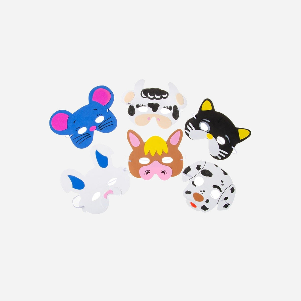 Masque mousse animaux de la ferme assorti enfant