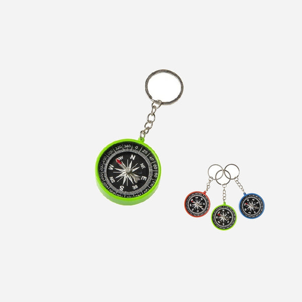 Porte clés boussole colorée assorti 4.5 cm