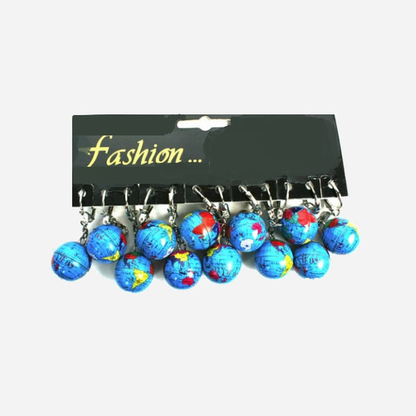 Porte-clefs globe métal 2.6 cm