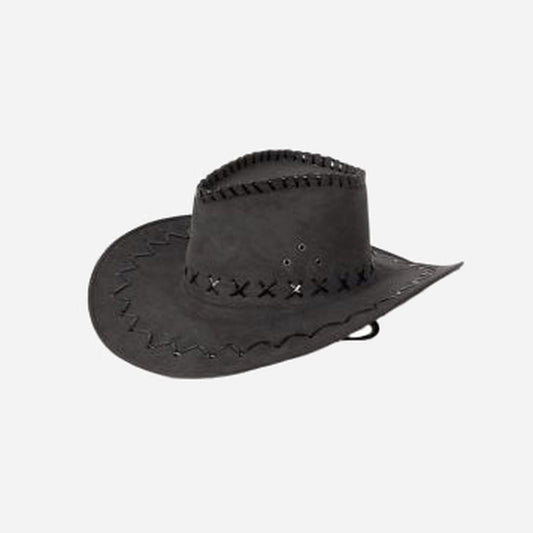 Chapeau cowboy imitation cuir noir
