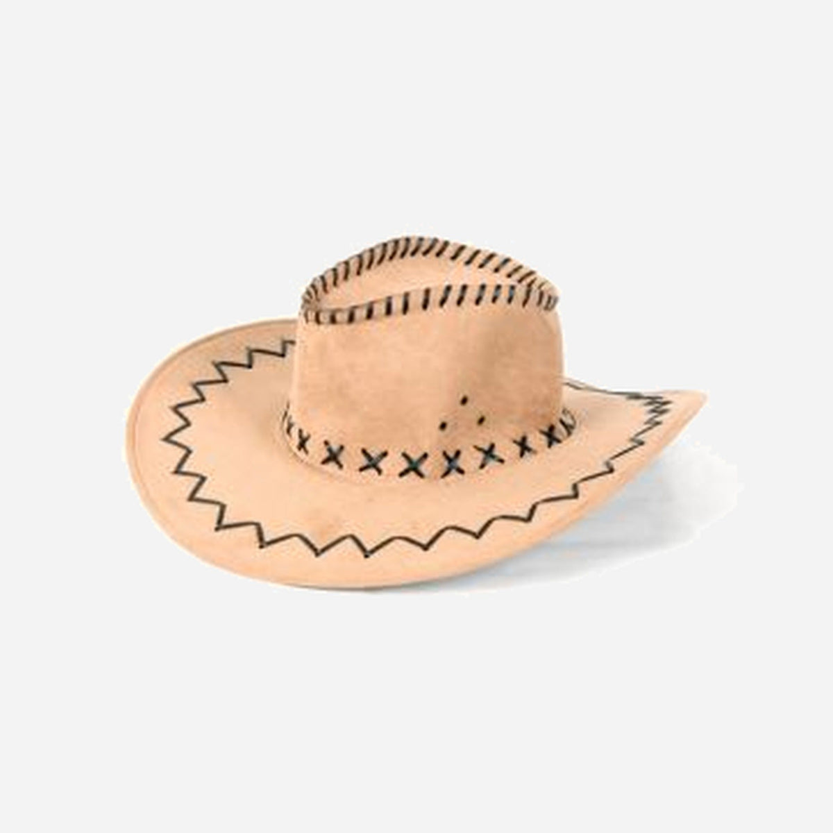 Chapeau cowboy imitation cuir beige