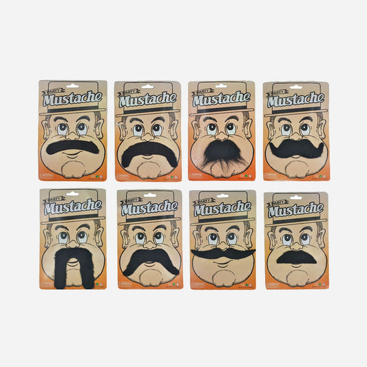 Lot de 12 fausses moustaches adhésives