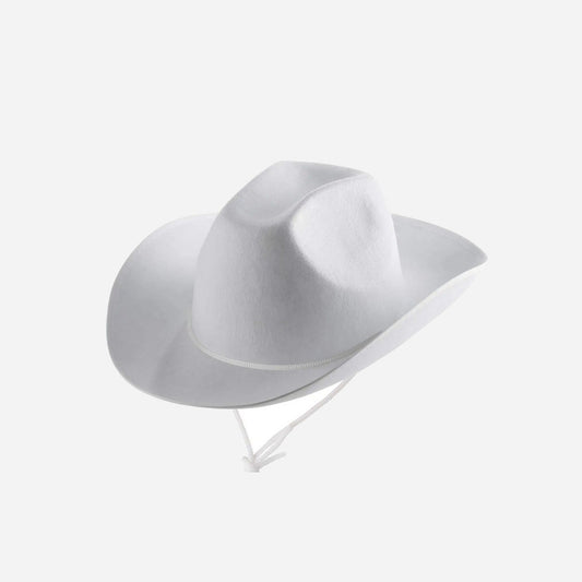 Chapeau cowboy feutrine blanc adulte
