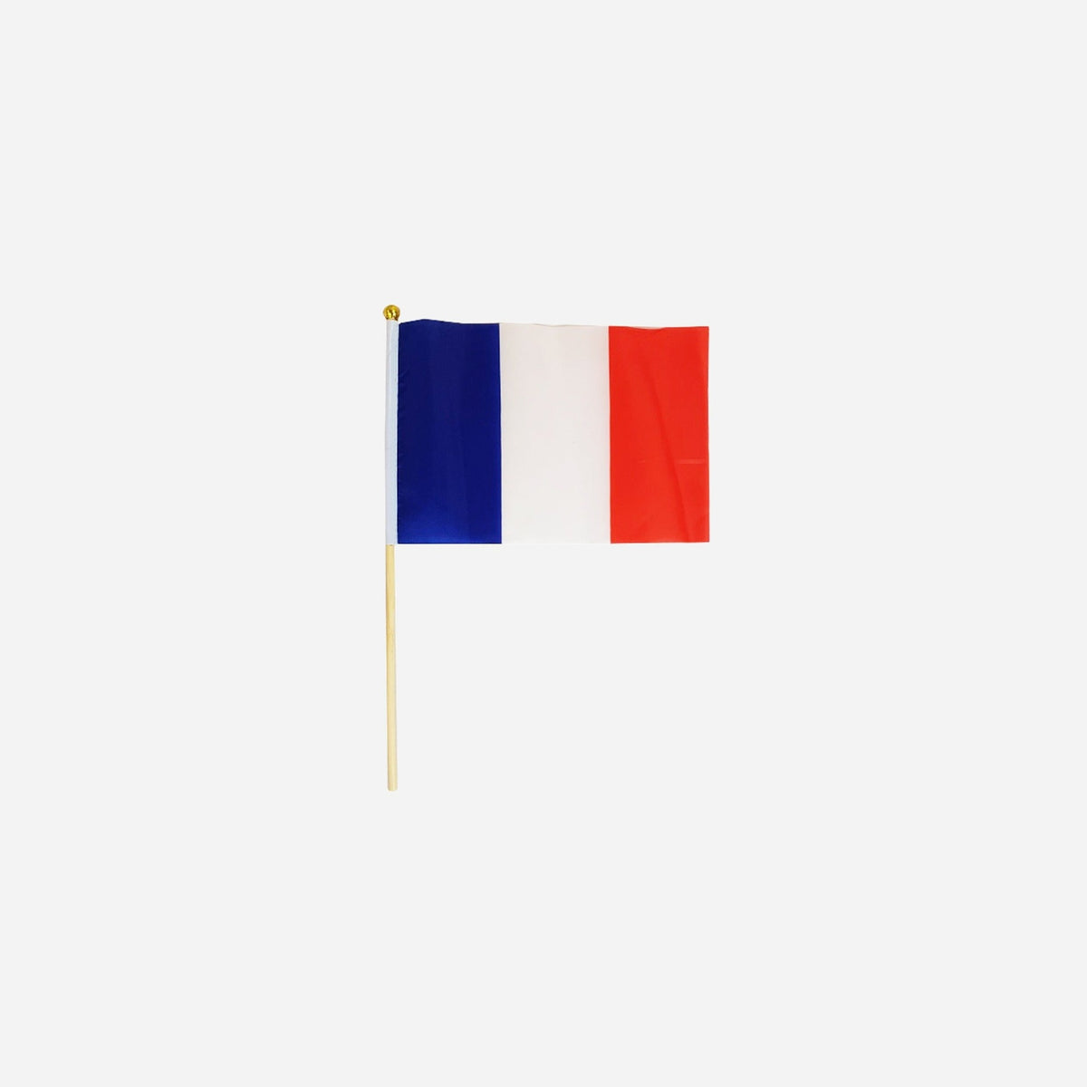 Lot de 12 petits drapeaux france avec baguette 15 × 22 cm