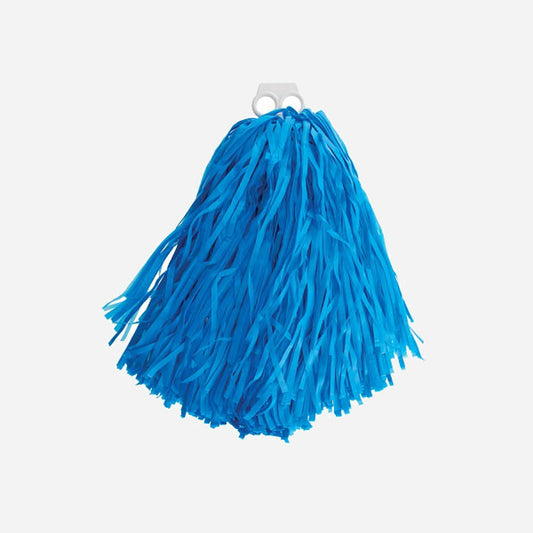 Paire de pompons avec anneaux bleu 80 g