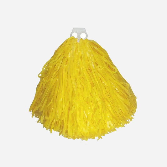 Paire de pompons avec anneaux jaune 80 g