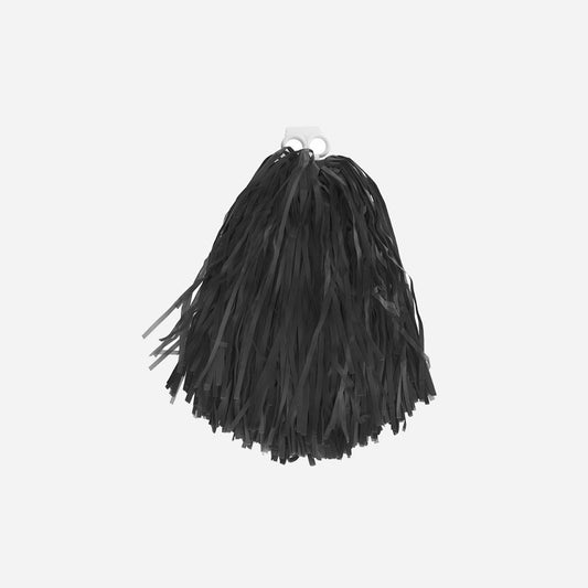 Paire de pompons avec anneaux noir 80 g