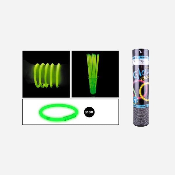 Lot de 100 bracelets fluo vert