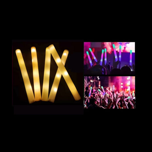 Baton lumineux mousse tap tap LED jaune 47 cm