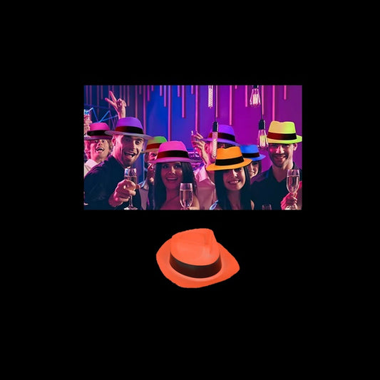 Chapeau trilby en PVC fluo néon