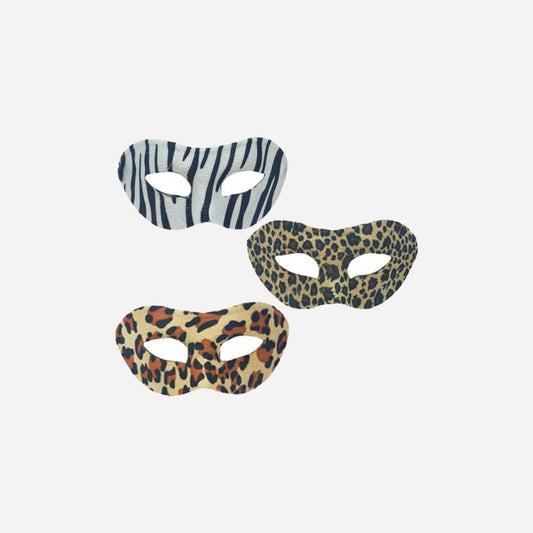 Masque loup velours zèbre panthère léopard assorti