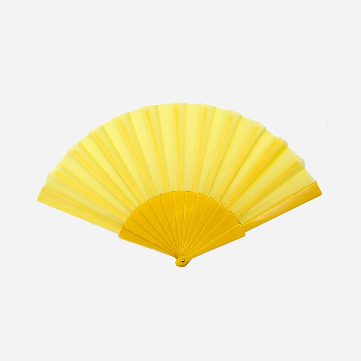 Éventail plastique. jaune 22 cm