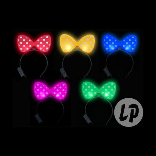 Serre tête lumineux noeud papillon assorti