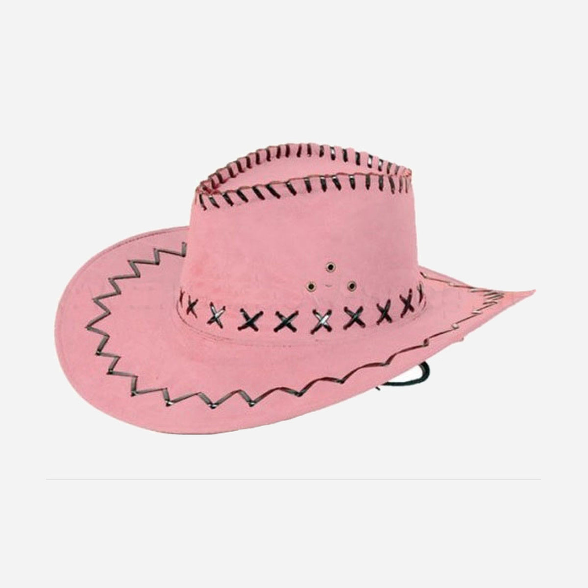 Chapeau cowboy imitation cuir rose adulte