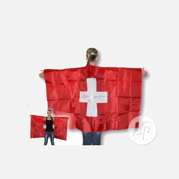 Cape poncho drapeau suisse 90 × 150 cm