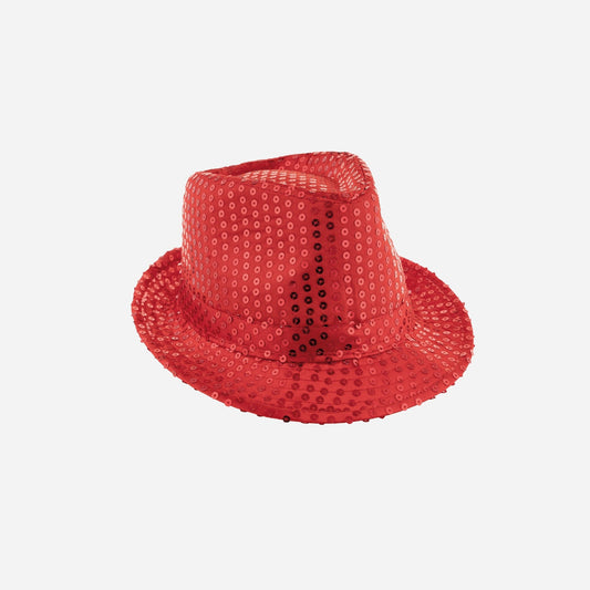 Chapeau trilby à sequins 12 cm