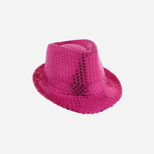 Chapeau trilby à sequins 12 cm