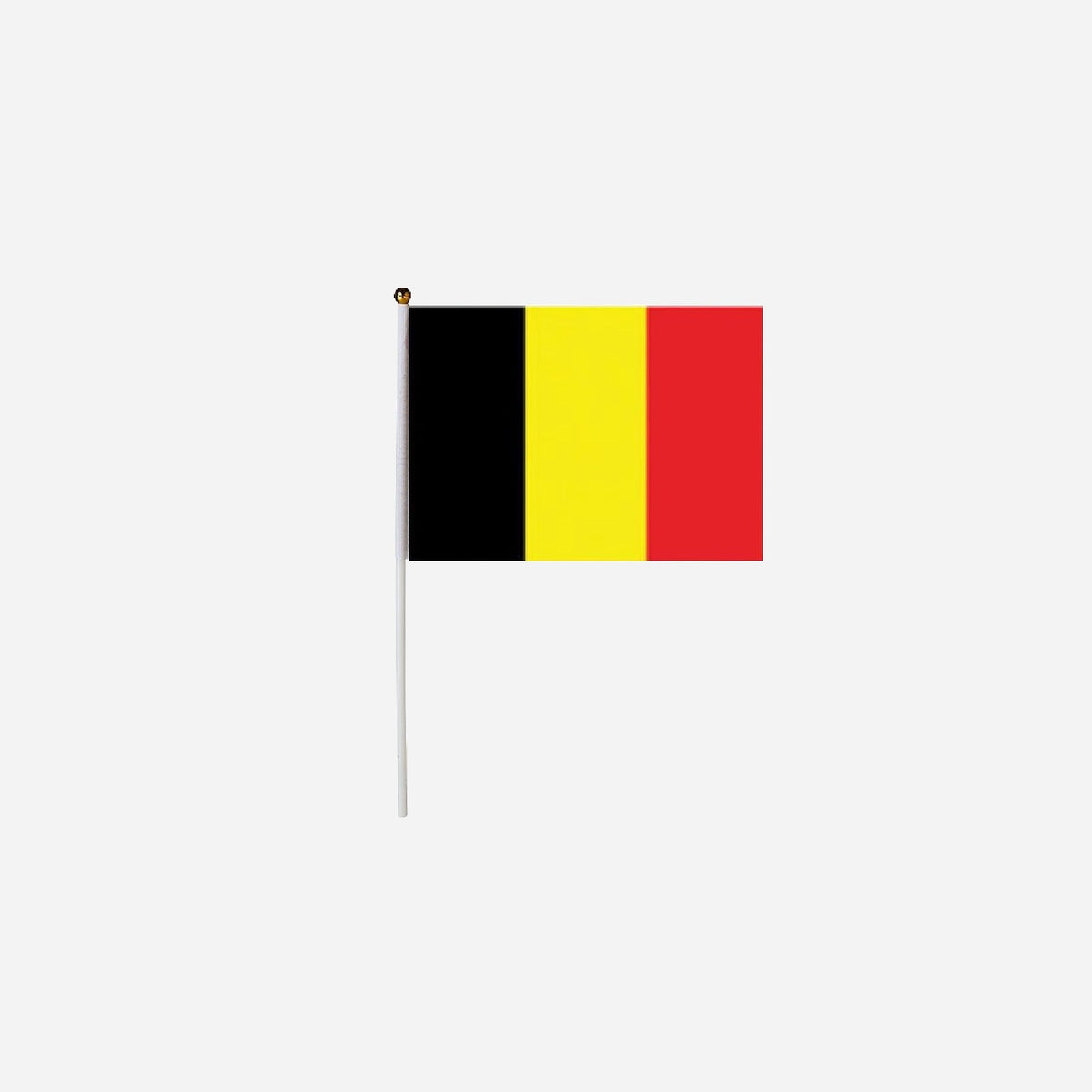 Lot de 12 petits drapeaux belgique avec baguette 15 × 22 cm