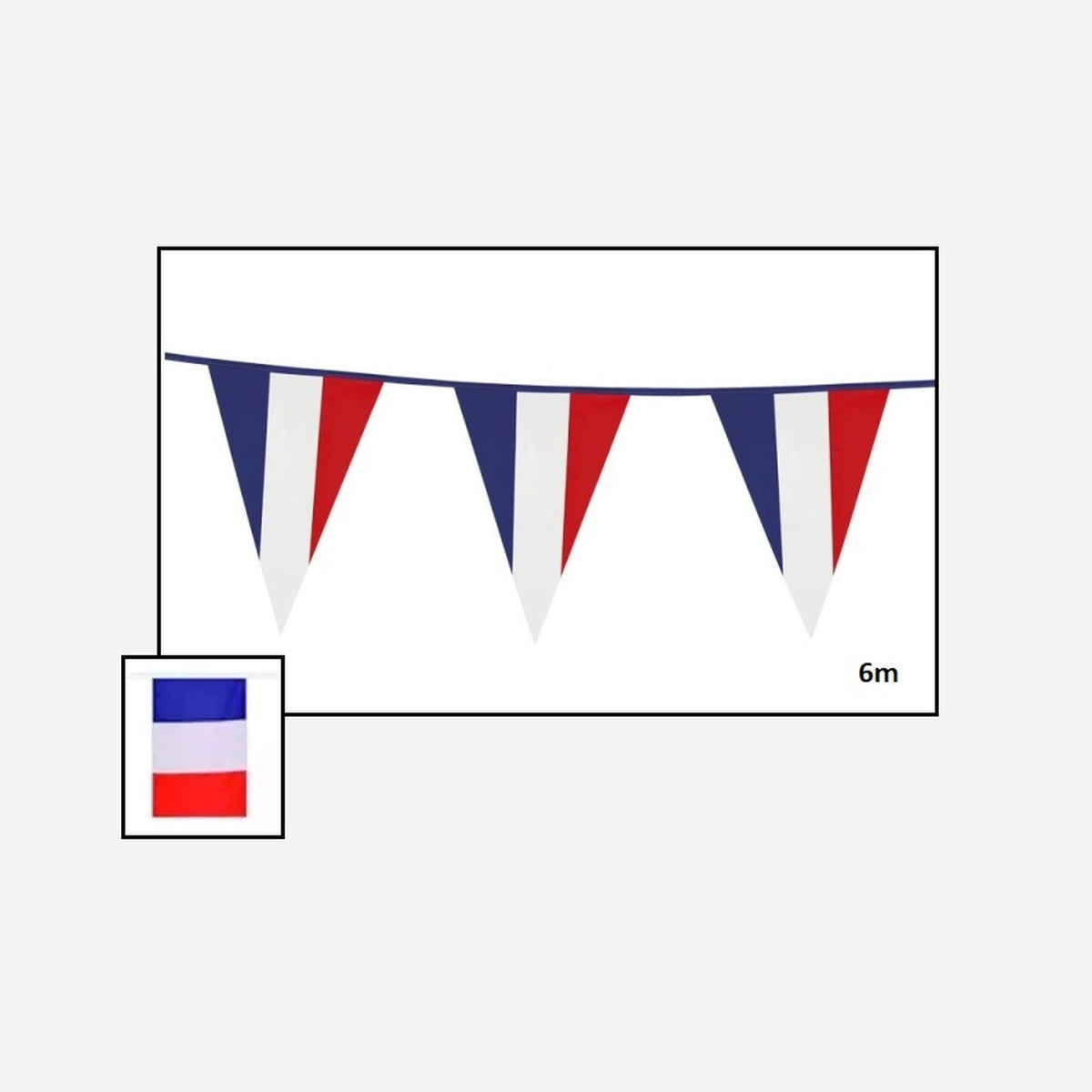 Guirlande 20 fanions drapeaux france 6 m