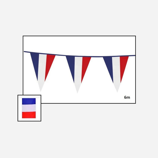 Guirlande 20 fanions drapeaux france 6 m