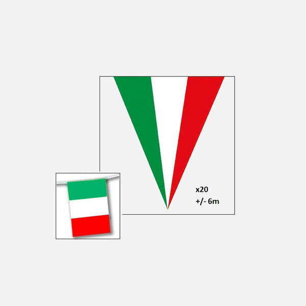 Guirlande 20 fanions drapeaux italie 6 m