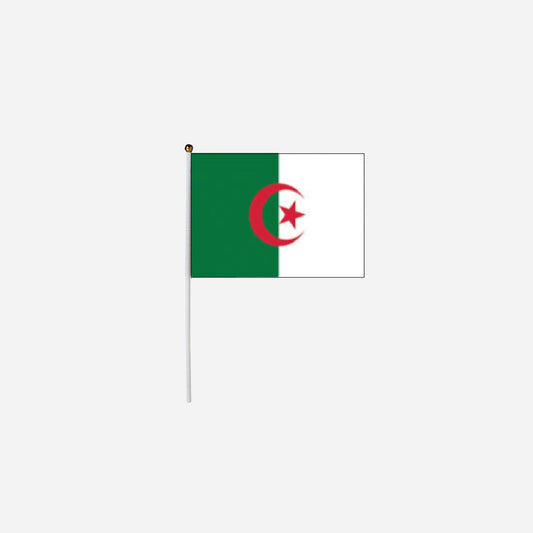 Drapeau algerie avec baton 30 × 45 cm
