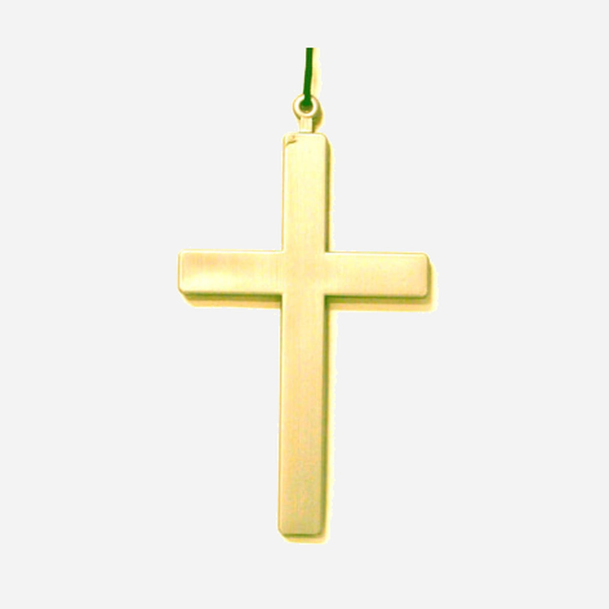Collier croix en plastique dorée 22 cm fantaisie