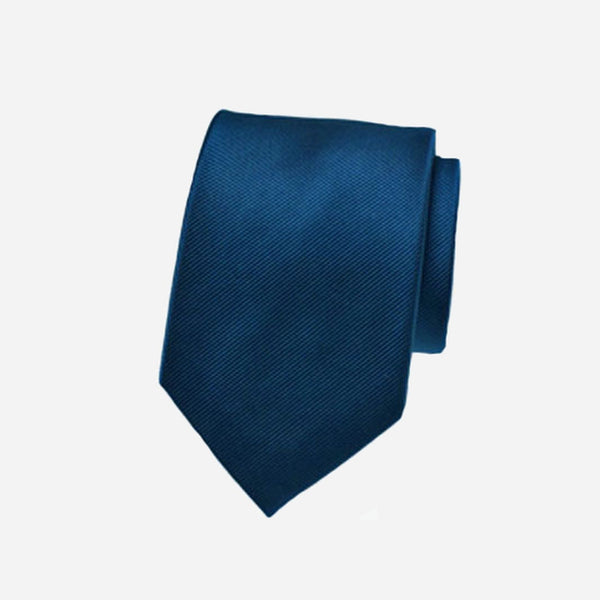 Cravate unie bleu petrole 46 cm fantaisie