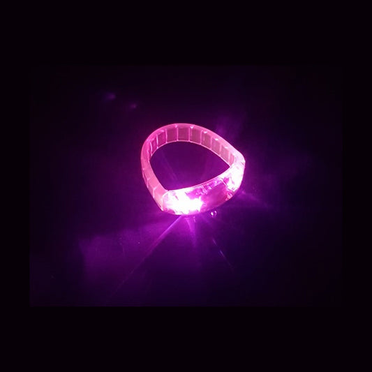 Bracelet lumineux LED plat rose