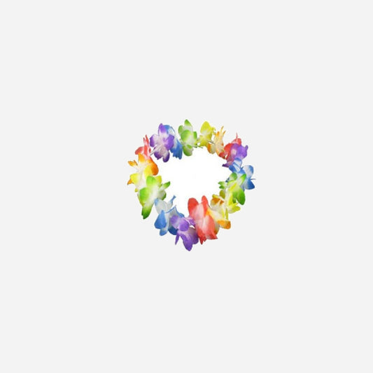 Bracelet de fleurs Tahiti Hawaï pastel multicolores