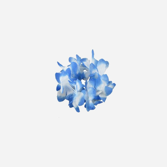 Bracelet de fleurs Tahiti Hawaï bleu blanc