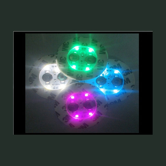 Lot de 4 pastilles lumineuses sous verre 4 LED's