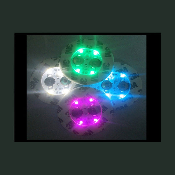 Lot de 4 pastilles lumineuses sous verre 4 LED's