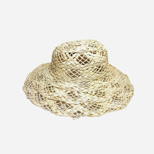 Chapeau de paille plat pour femme nature