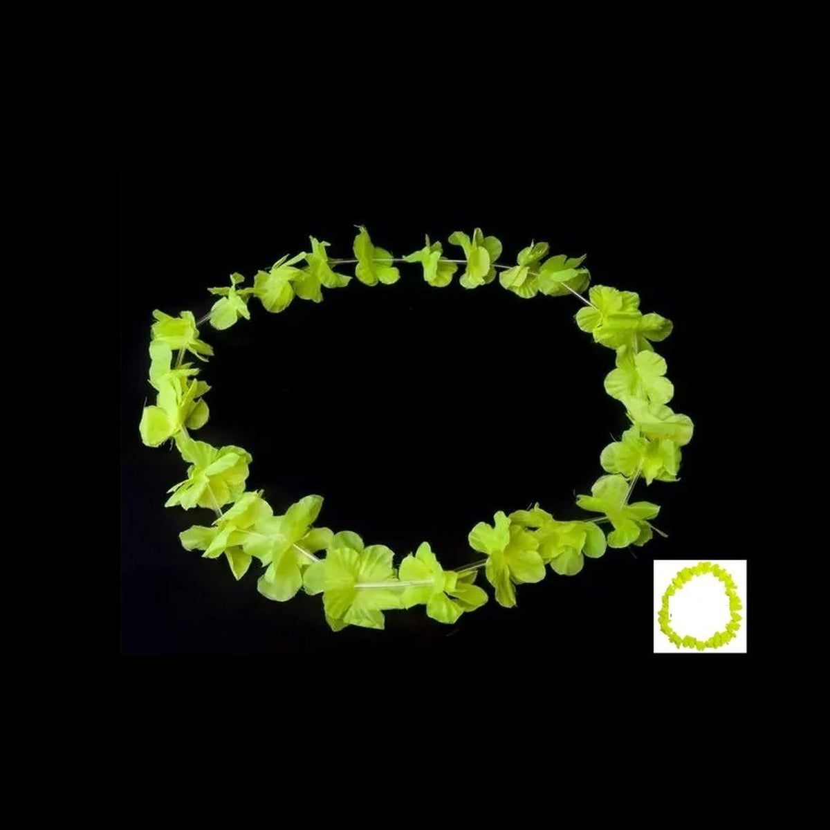 Collier de fleurs tahiti fluo neon jaune 60 mm