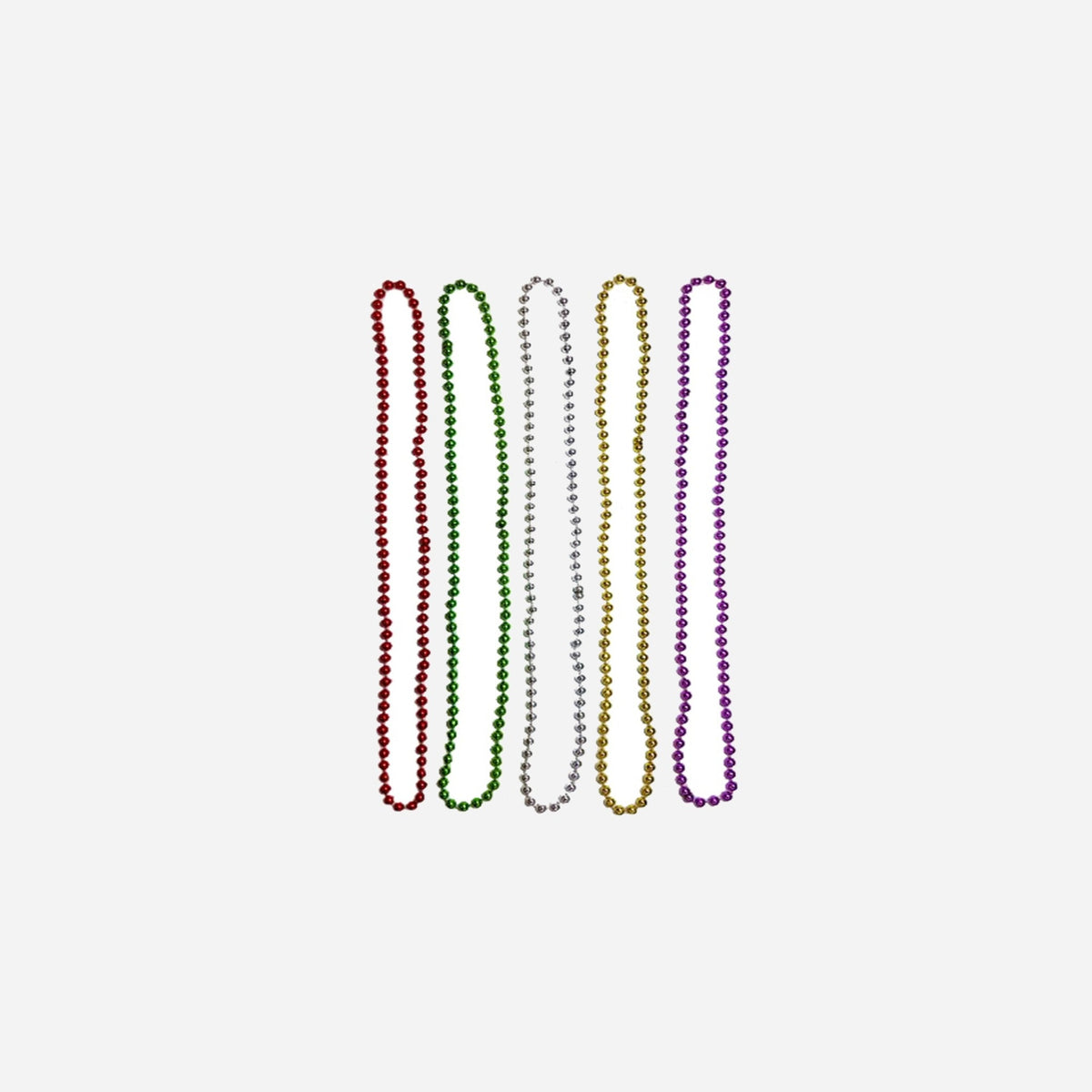 Lot de 10 colliers de perles effet métallisé 90 cm