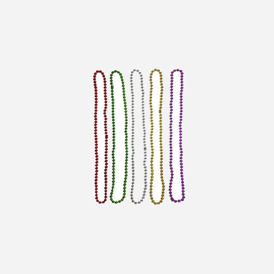 Lot de 10 colliers de perles effet métallisé 90 cm